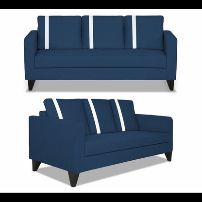 Adorn India Chandler Plus 3+2+1 6 Seater Sofa Set (Blue) (3 Year Warranty)