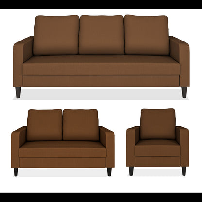 Adorn India Chandler Decent 3+2+1 6 Seater Sofa Set (Brown) (3 Year Warranty)