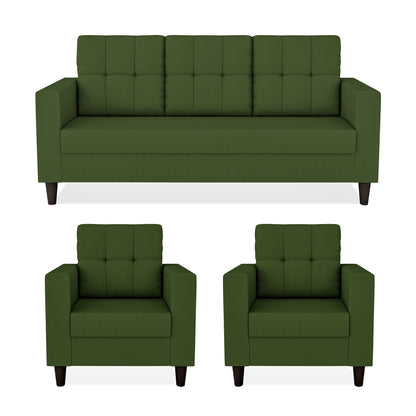 Adorn India Darcy 3+1+1 5 Seater Sofa Set (Beige) (3 Year Warranty)
