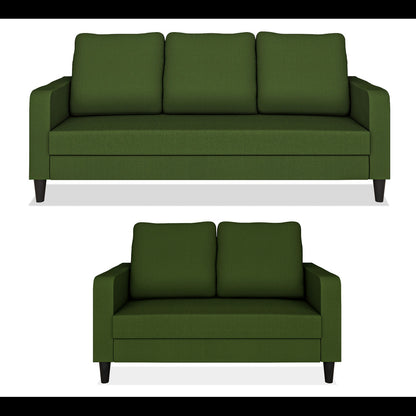 Adorn India Chandler Decent 3+2 5 Seater Sofa Set (Green) (3 Year Warranty)