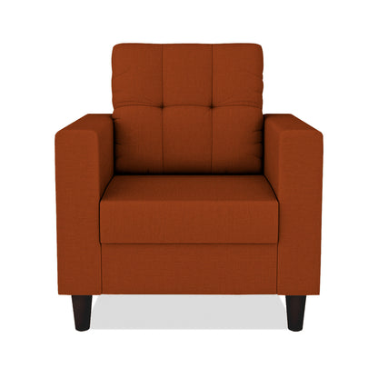 Adorn India Darcy 1 Seater Sofa (Beige) (3 Year Warranty)