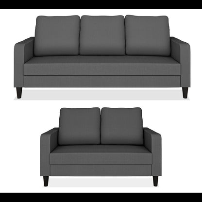 Adorn India Chandler Decent 3+2 5 Seater Sofa Set (Grey) (3 Year Warranty)