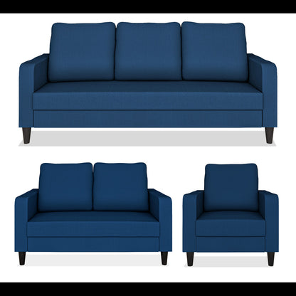 Adorn India Chandler Decent 3+2+1 6 Seater Sofa Set (Blue) (3 Year Warranty)