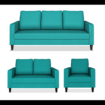 Adorn India Chandler Decent 3+2+1 6 Seater Sofa Set (Aqua Blue) (3 Year Warranty)