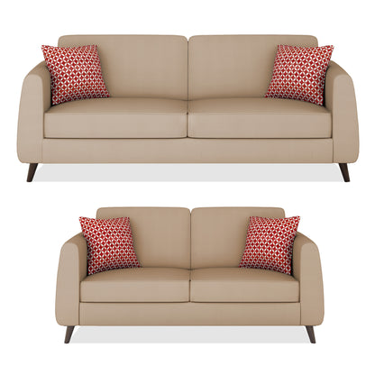 Adorn India Harlem 3+2 5 Seater Sofa Set (Beige) (3 Year Warranty)