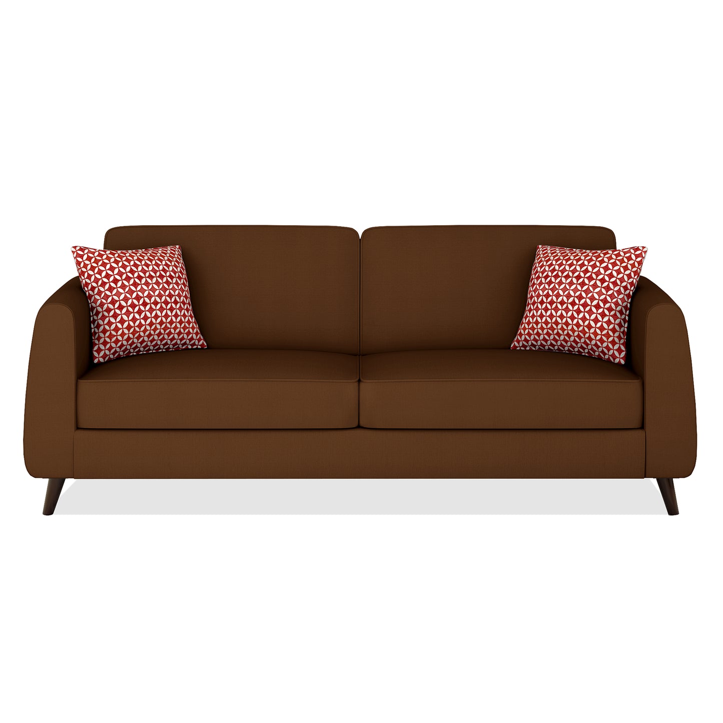Adorn India Harlem 3 Seater Sofa (Brown)(3 Year Warranty)