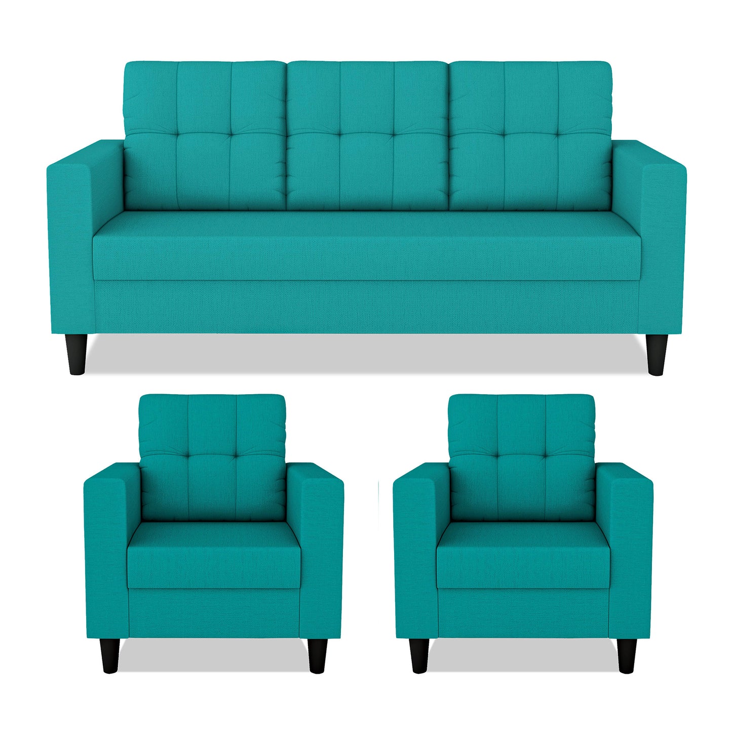Adorn India Darcy 3+1+1 5 Seater Sofa Set (Beige) (3 Year Warranty)