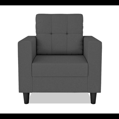 Adorn India Darcy 1 Seater Sofa (Grey) (3 Year Warranty)