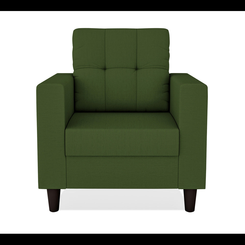 Adorn India Darcy 1 Seater Sofa (Green) (3 Year Warranty)