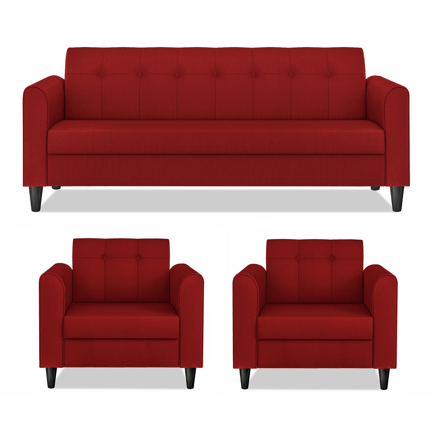 Adorn India Wood Rio Elegant 3+1+1 5 Seater Sofa Set (3 Year Warranty)