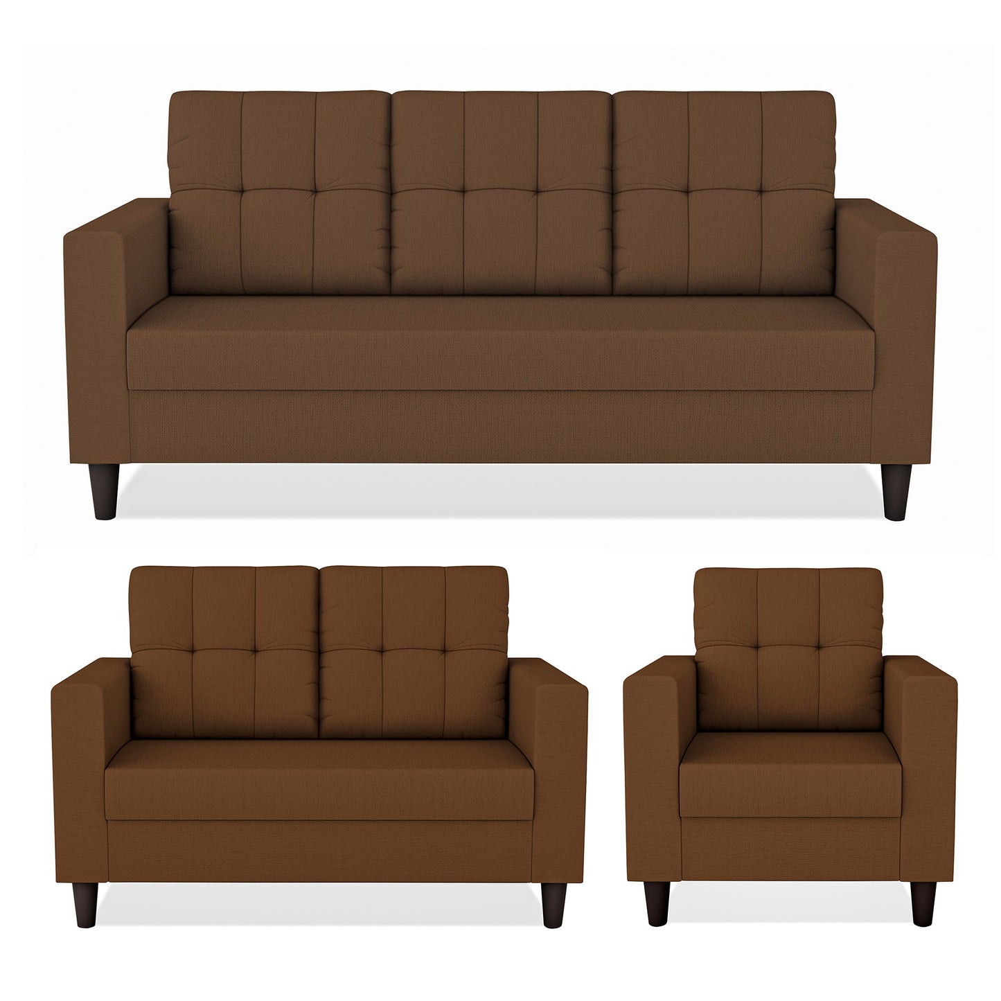 Adorn India Darcy 3+2+1 6 Seater Sofa Set  (3 Year Warranty)
