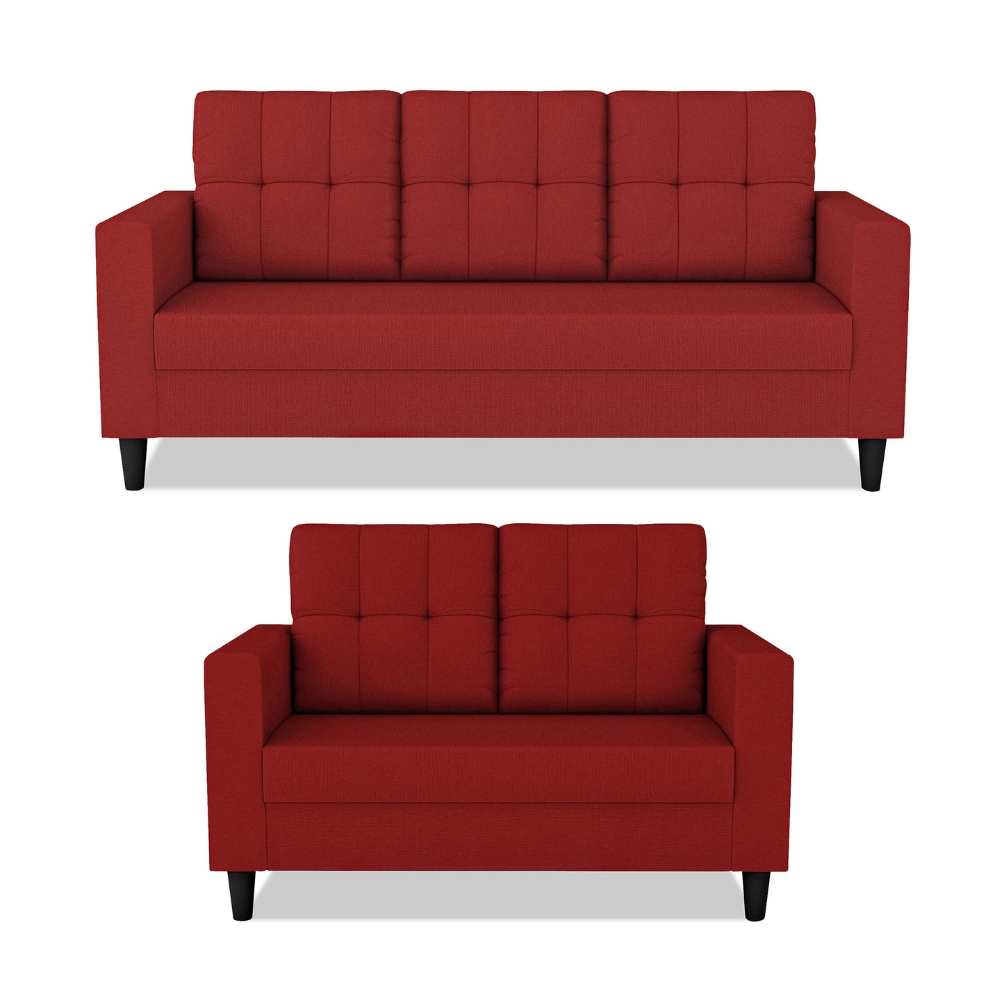 Adorn India Darcy 3+2 5 Seater Sofa Set (Beige) (3 Year Warranty)