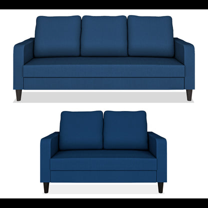 Adorn India Chandler Decent 3+2 5 Seater Sofa Set (Blue) (3 Year Warranty)