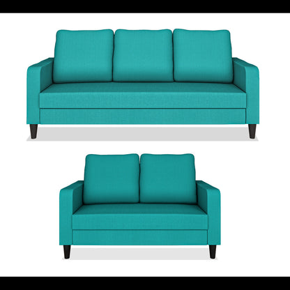 Adorn India Chandler Decent 3+2 5 Seater Sofa Set (Aqua Blue) (3 Year Warranty)