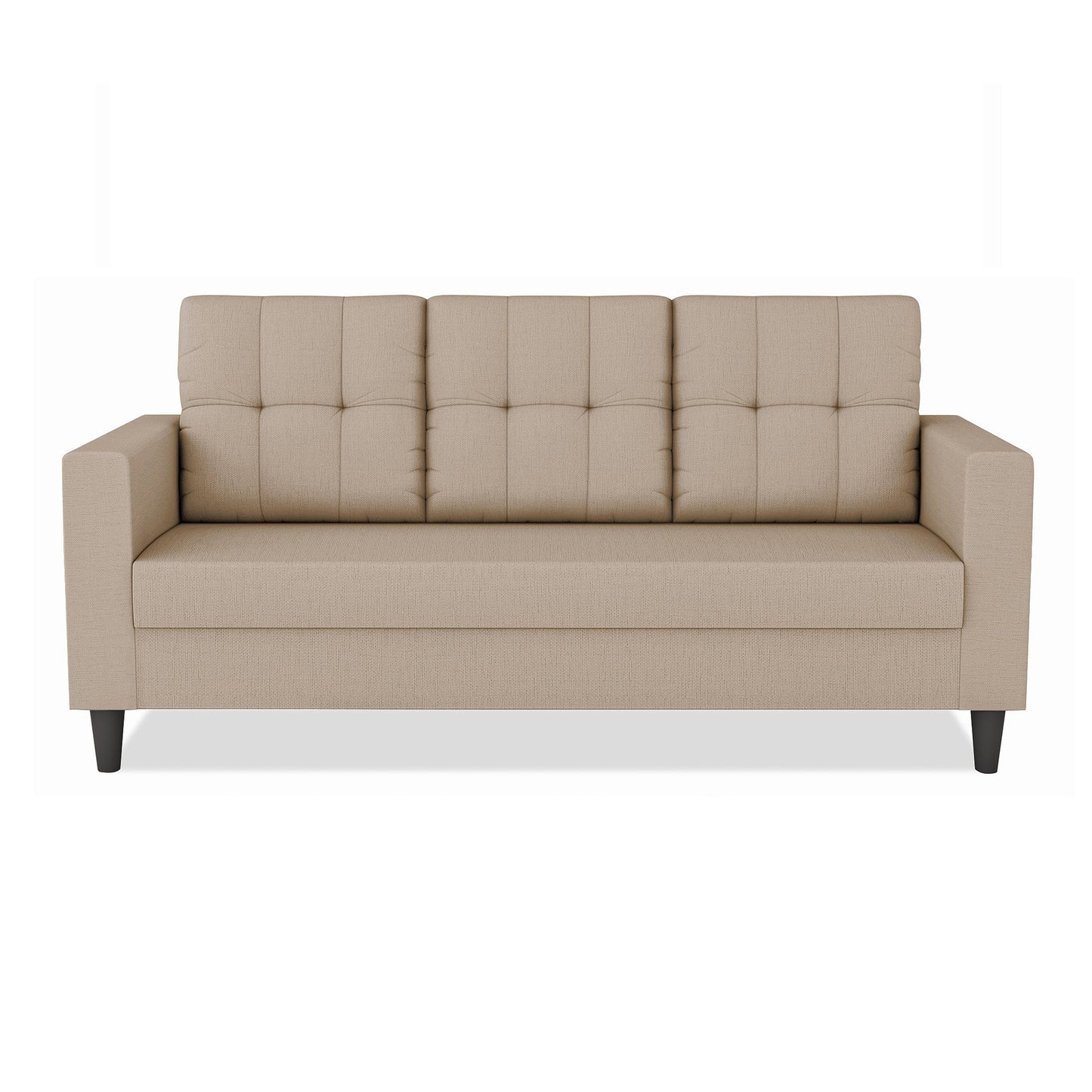 Adorn India Darcy 3 Seater Sofa (Beige) (3 Year Warranty)