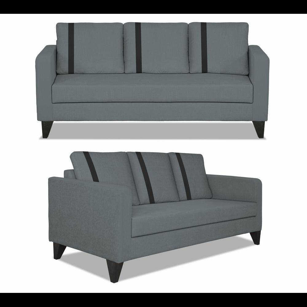 Adorn India Chandler Plus 3+2+1 6 Seater Sofa Set (Grey) (3 Year Warranty)