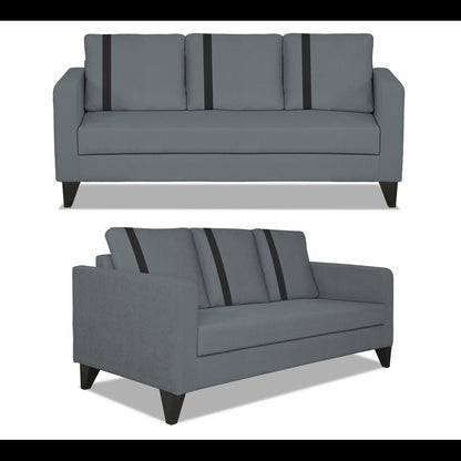 Adorn India Chandler Plus 3+2+1 6 Seater Sofa Set (Grey) (3 Year Warranty)