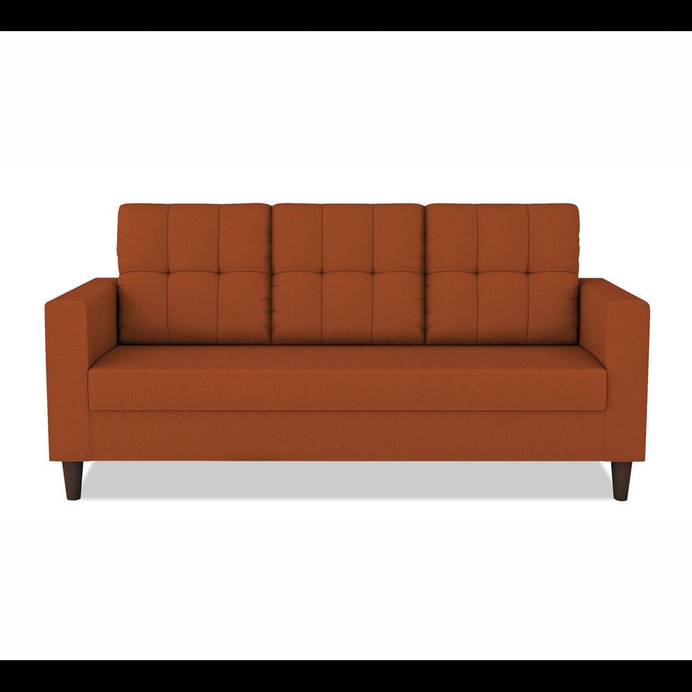 Adorn India Darcy 3 Seater Sofa (Rust) (3 Year Warranty)
