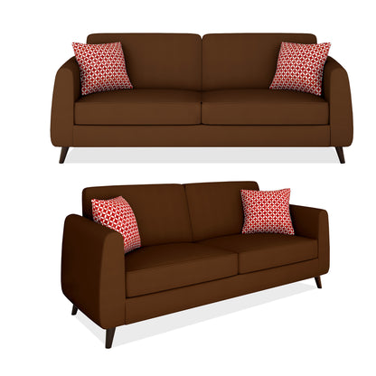 Adorn India Harlem 6 Seater 3+2+1 Fabric Sofa Set (Brown) (3 Year Warranty)