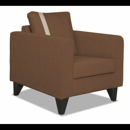 Adorn India Chandler Plus 1 Seater Sofa (Brown) (3 Year Warranty)