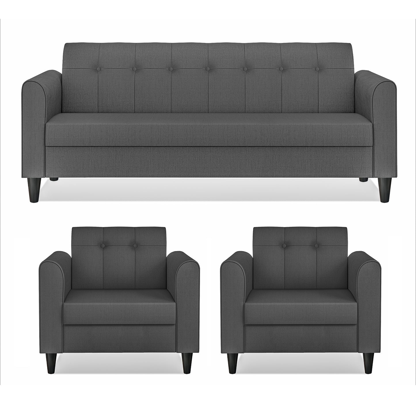 Adorn India Wood Rio Elegant 3+1+1 5 Seater Sofa Set (3 Year Warranty)