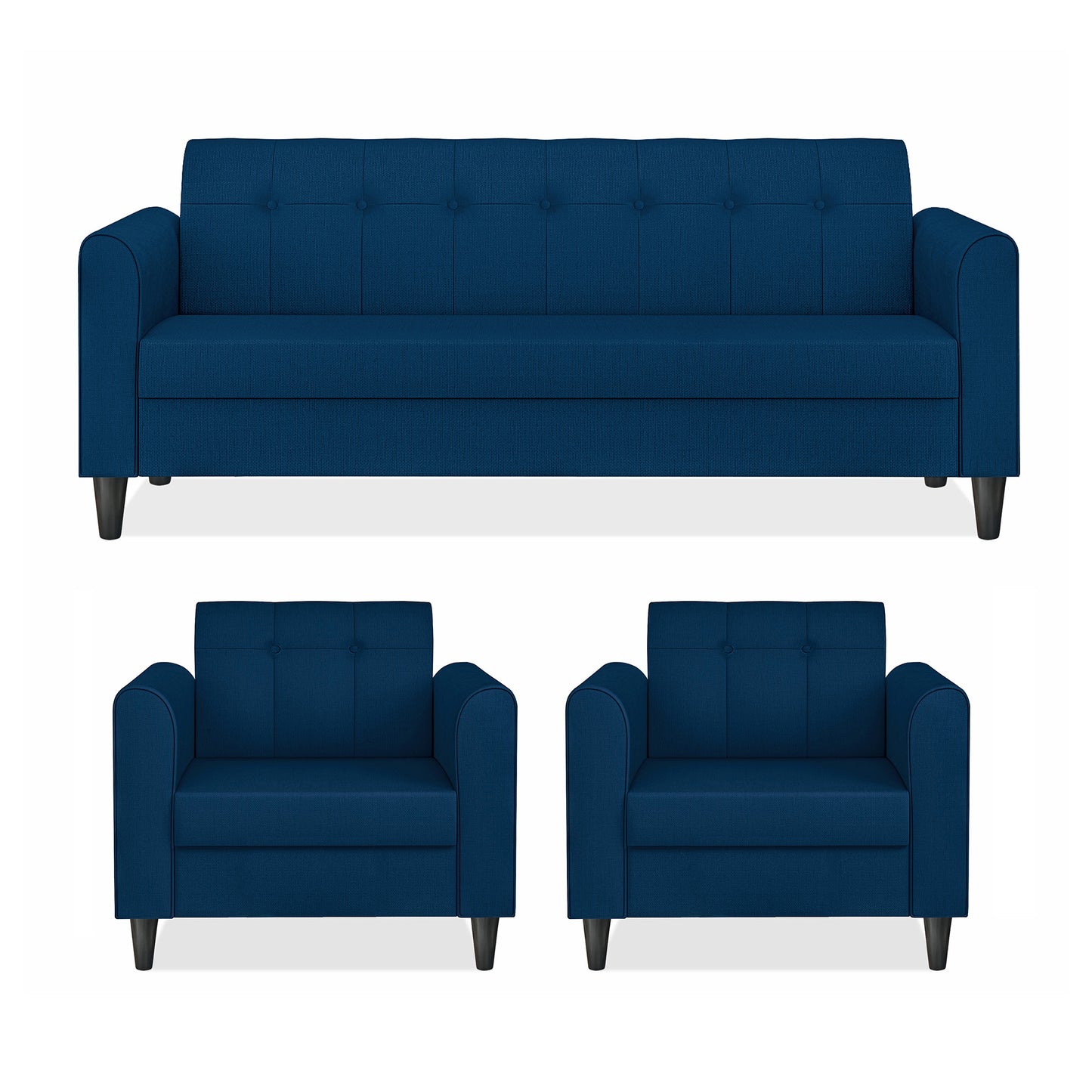 Adorn India Wood Rio Elegant 3+1+1 5 Seater Sofa Set (3 Year Warranty)