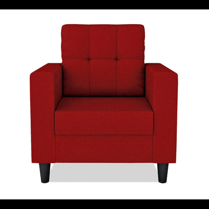 Adorn India Darcy 1 Seater Sofa (Red) (3 Year Warranty)
