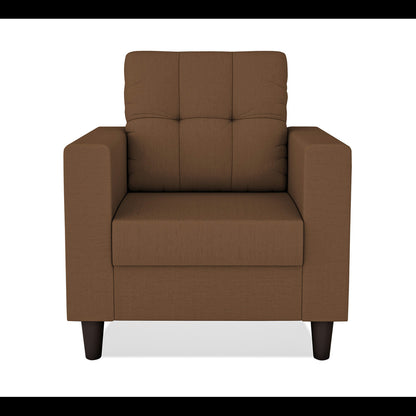 Adorn India Darcy 1 Seater Sofa (Brown) (3 Year Warranty)