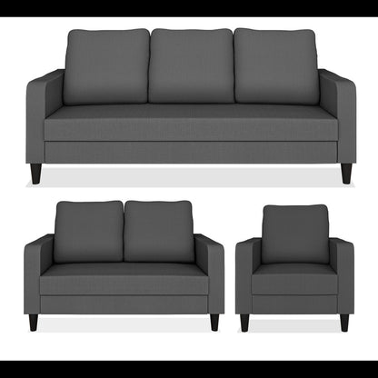 Adorn India Chandler Decent 3+2+1 6 Seater Sofa Set (Grey) (3 Year Warranty)