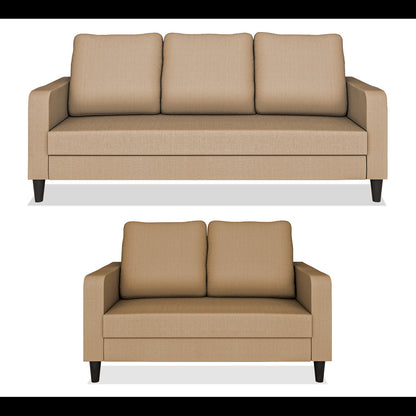 Adorn India Chandler Decent 3+2 5 Seater Sofa Set (Beige) (3 Year Warranty)