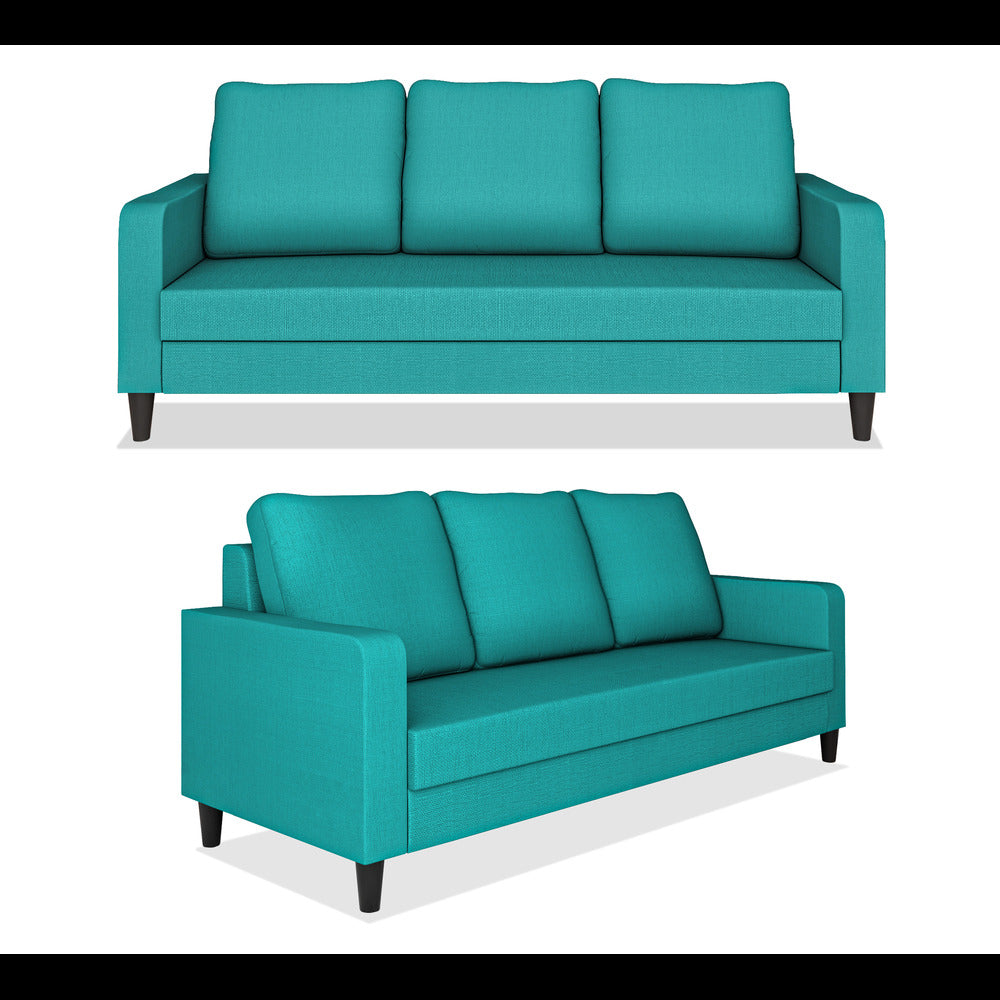 Adorn India Chandler Decent 3+2+1 6 Seater Sofa Set (Aqua Blue) (3 Year Warranty)