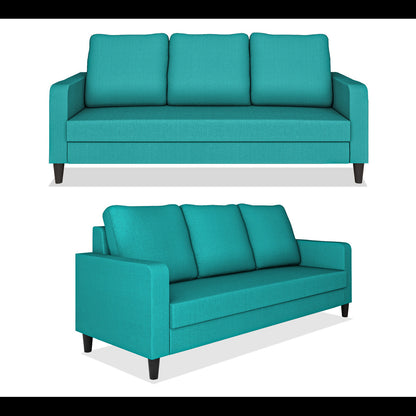 Adorn India Chandler Decent 3+2+1 6 Seater Sofa Set (Aqua Blue) (3 Year Warranty)