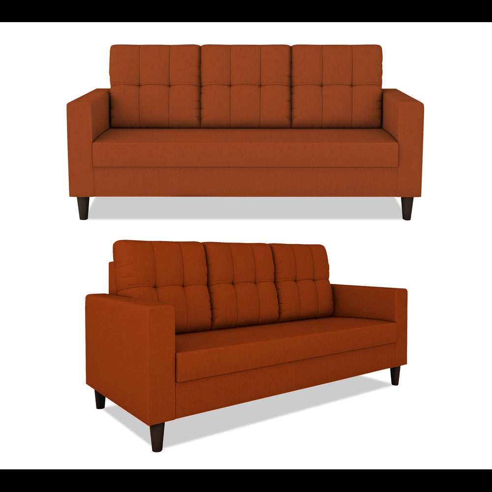 Adorn India Darcy 3+2 5 Seater Sofa Set (Rust)(3 Year Warranty)