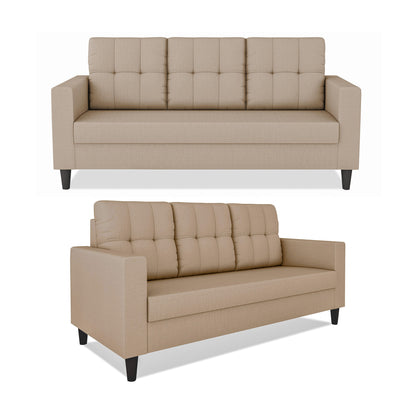 Adorn India Darcy 3+1+1 5 Seater Sofa Set (Beige) (3 Year Warranty)