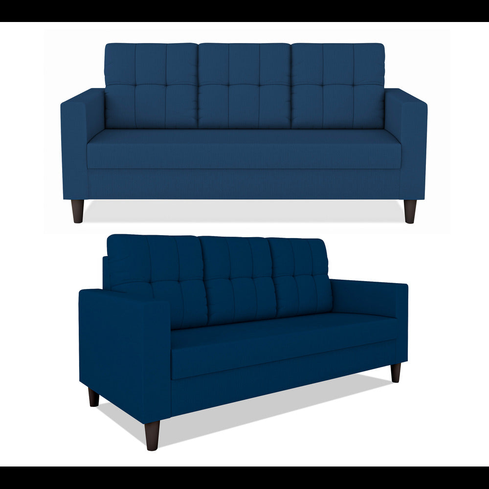 Adorn India Darcy 3+2 5 Seater Sofa Set (Blue) (3 Year Warranty)