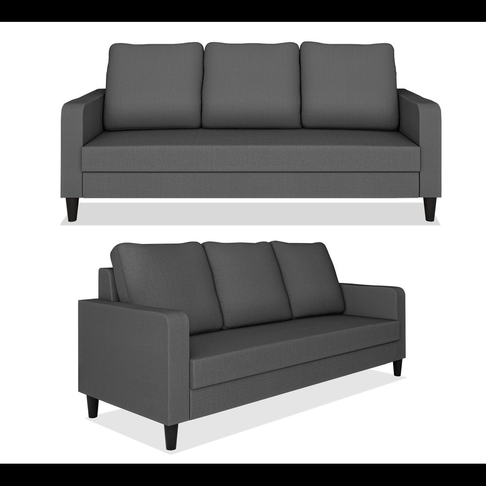 Adorn India Chandler Decent 3+2 5 Seater Sofa Set (Grey) (3 Year Warranty)