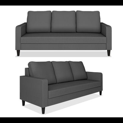 Adorn India Chandler Decent 3+2 5 Seater Sofa Set (Grey) (3 Year Warranty)
