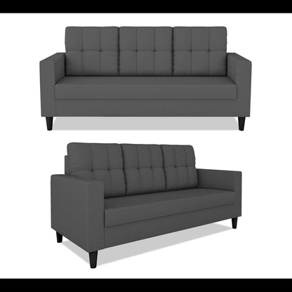 Adorn India Darcy 3+1+1 5 Seater Sofa Set (Grey) (3 Year Warranty)
