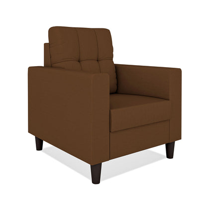 Adorn India Darcy 1 Seater Sofa (Beige) (3 Year Warranty)