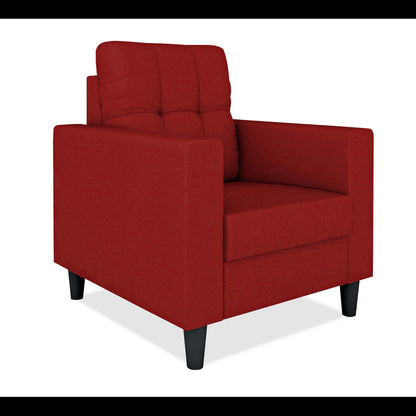 Adorn India Darcy 1 Seater Sofa (Red) (3 Year Warranty)