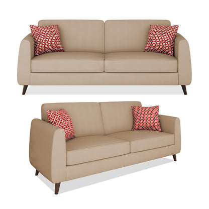 Adorn India Harlem 5 Seater 3-1-1 Sofa Set (Beige) (3 Year Warranty)
