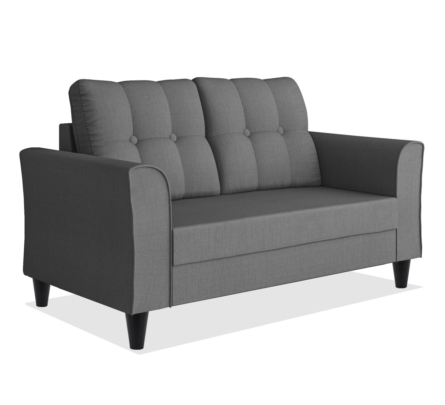 Adorn India Maddox Tufted 2 Seater Sofa (Grey) (3 Year Warranty)
