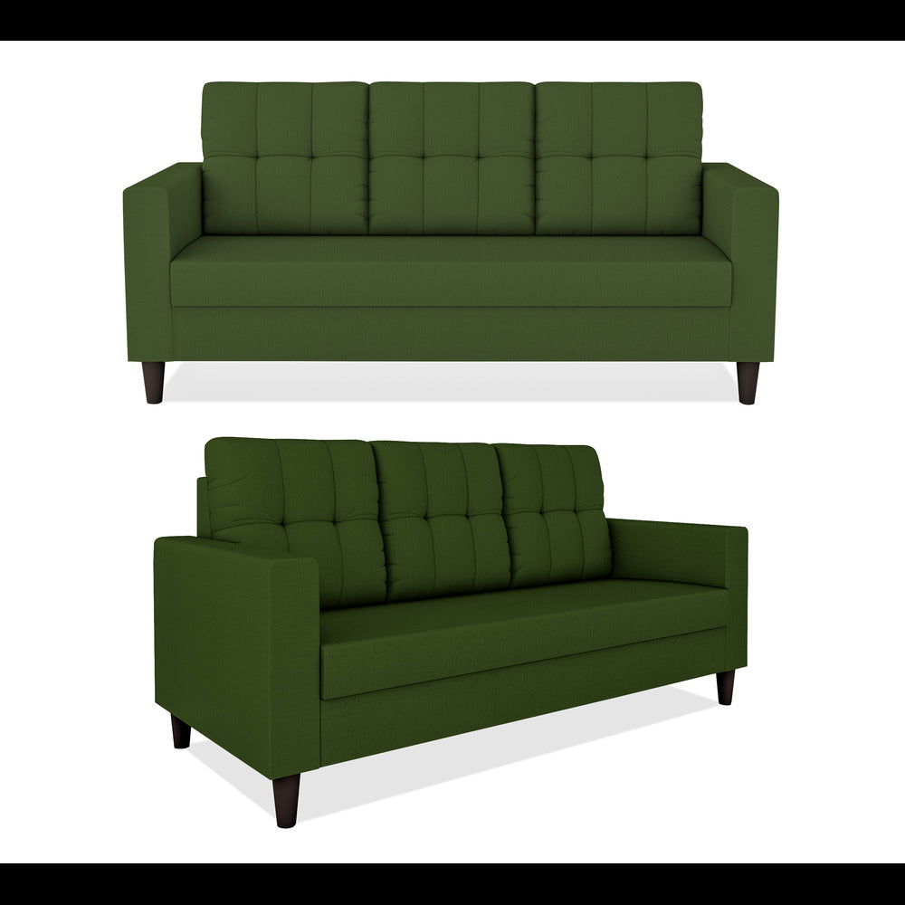 Adorn India Darcy 3+1+1 5 Seater Sofa Set (Green) (3 Year Warranty)