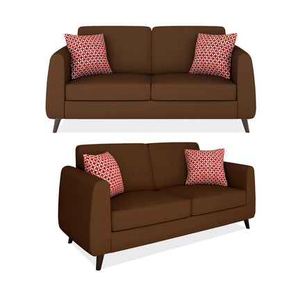 Adorn India Harlem 6 Seater 3+2+1 Fabric Sofa Set (Brown) (3 Year Warranty)