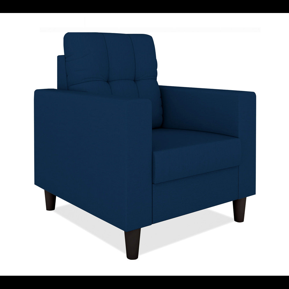 Adorn India Darcy 1 Seater Sofa (Blue) (3 Year Warranty)