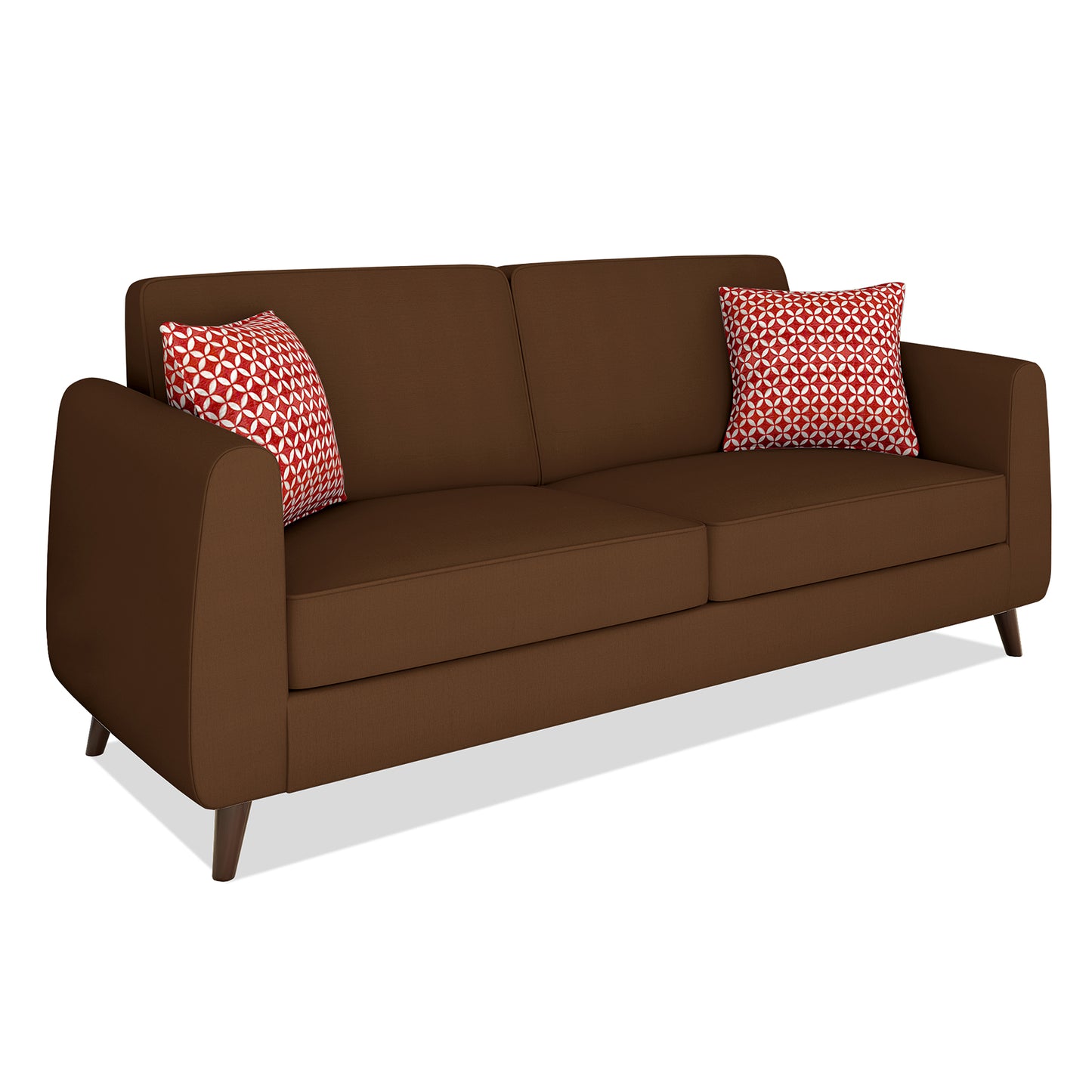 Adorn India Harlem 3 Seater Sofa (Brown)(3 Year Warranty)