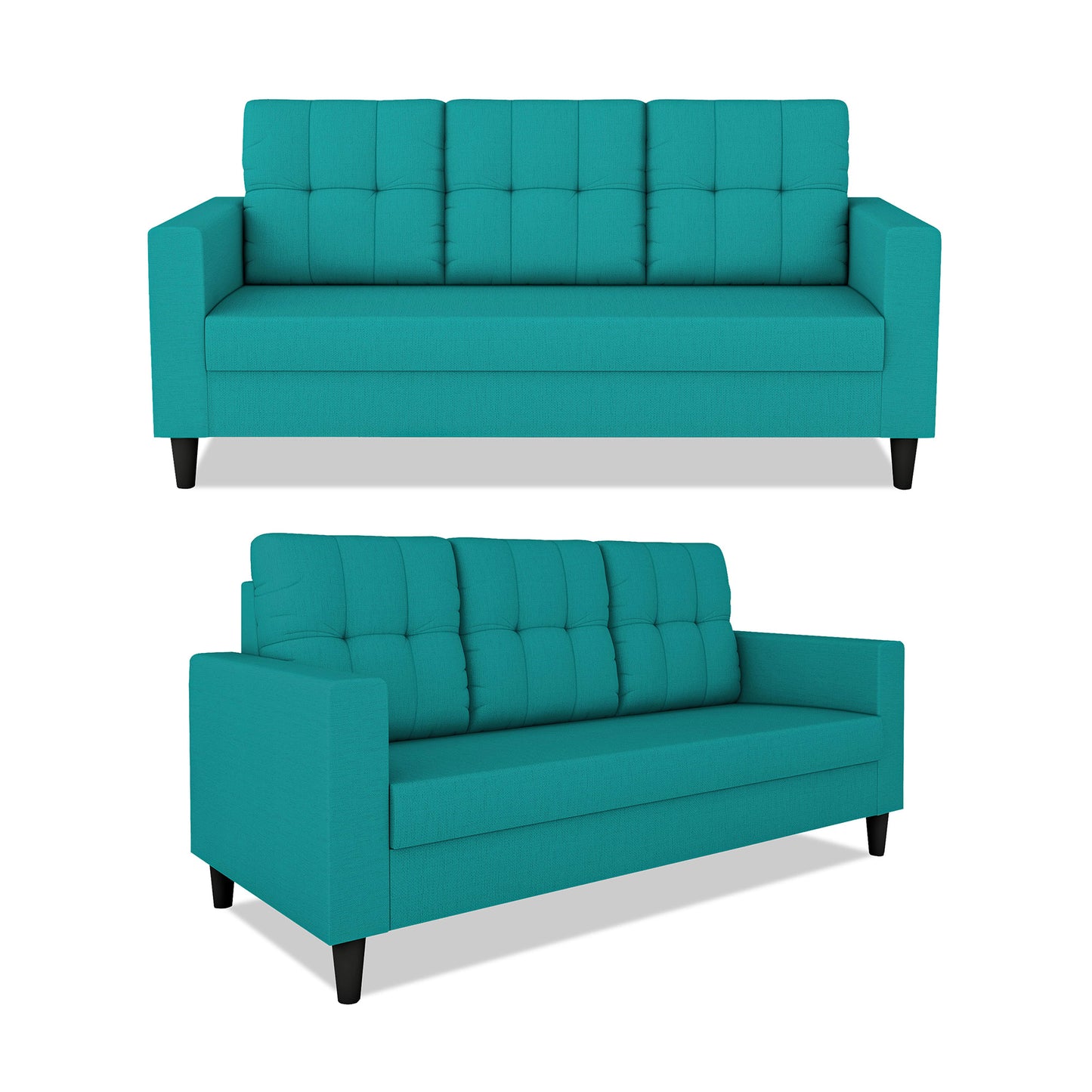 Adorn India Darcy 3+1+1 5 Seater Sofa Set (Beige) (3 Year Warranty)