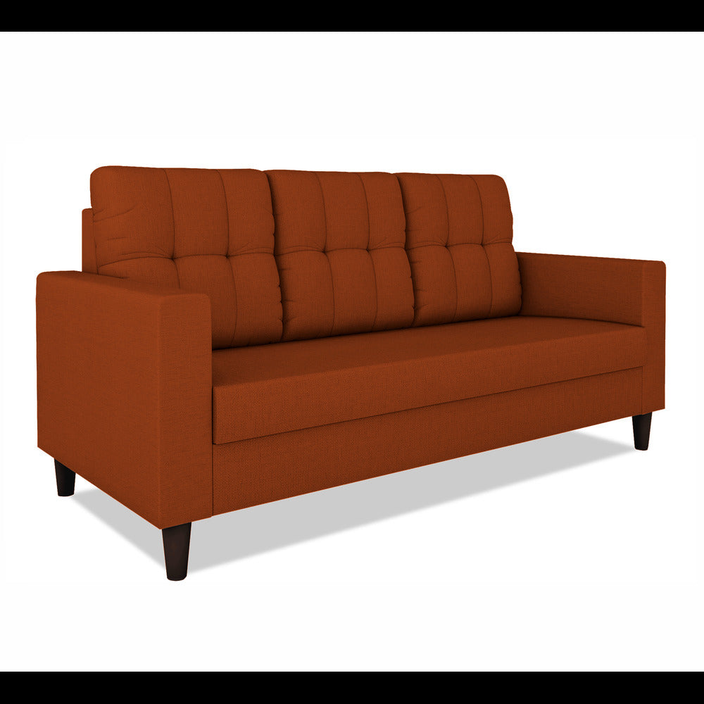Adorn India Darcy 3 Seater Sofa (Rust) (3 Year Warranty)