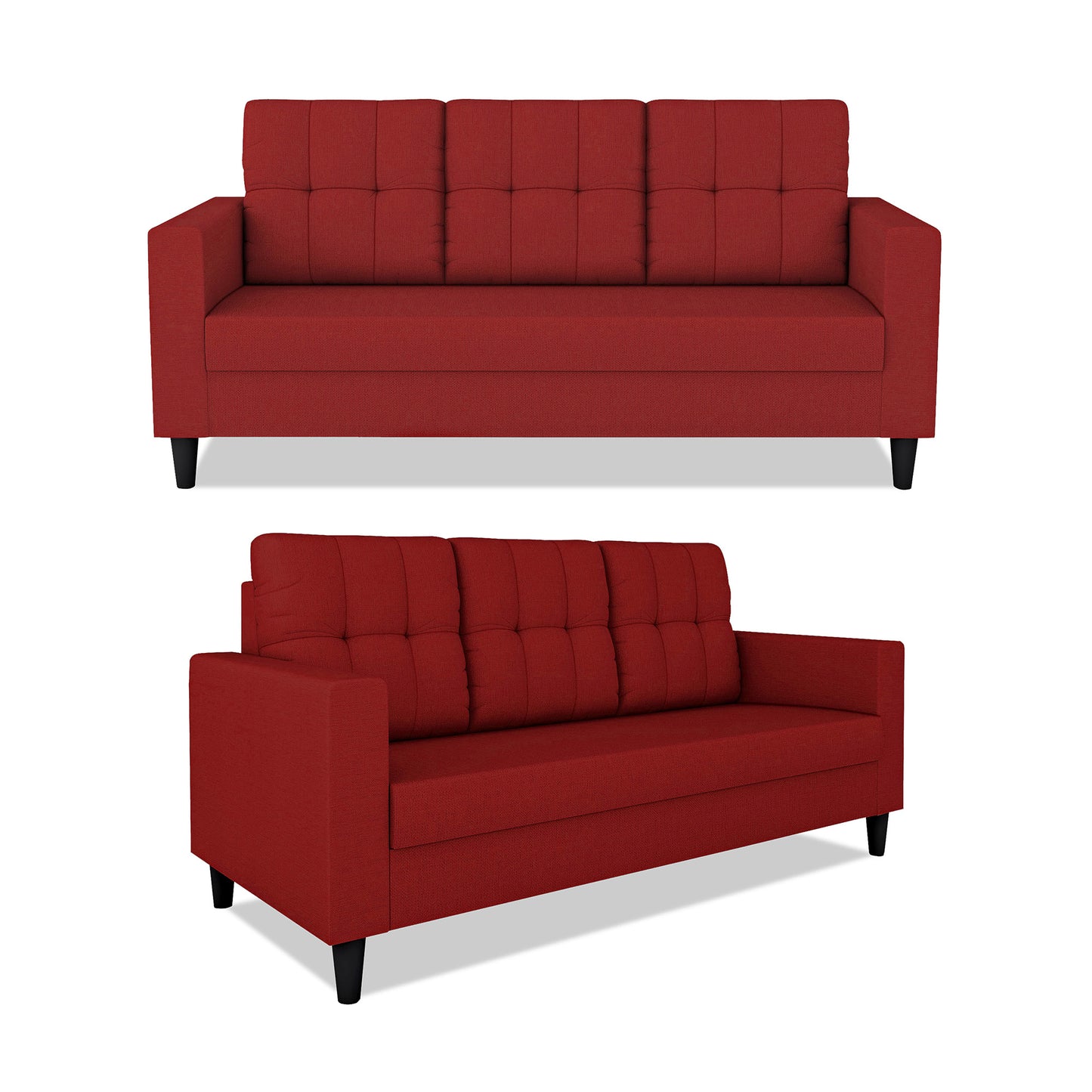 Adorn India Darcy 3+1+1 5 Seater Sofa Set (Beige) (3 Year Warranty)