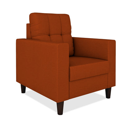 Adorn India Darcy 1 Seater Sofa (Beige) (3 Year Warranty)